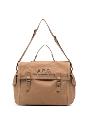 A.P.C. flap top-handle messenger bag - Brown