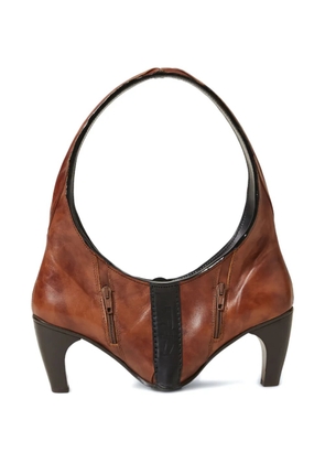Eden Tan Bootbag heel-detail leather tote bag - Brown