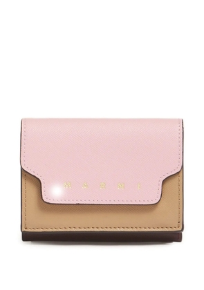 Marni tri-fold saffiano-leather wallet - Pink
