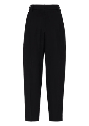 Brunello Cucinelli high-waisted pleated cropped trousers - Black