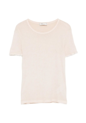 Blumarine ribbed short-sleeve T-shirt - Pink