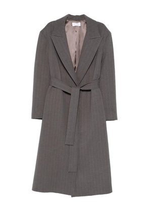 THE NINA STUDIO pinstripe belted coat - Grey