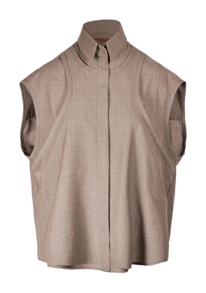 Ioana Ciolacu sleeveless panelled shirt - Grey