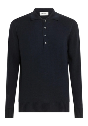 ALPHA STUDIO long sleeve polo shirt - Blue