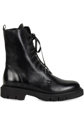 Luca Grossi lace-up leather combat boots - Black