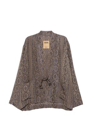 Uma Wang drawstring patterned jacket - Blue