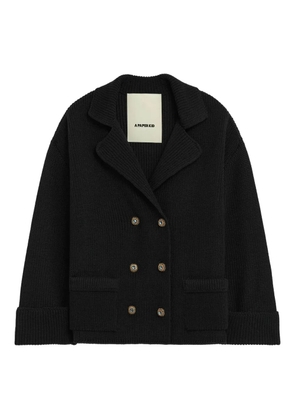 A Paper Kid double-breasted pocketed cardigan - Black