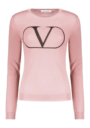 Valentino Garavani logo-detail ribbed sweater - Pink