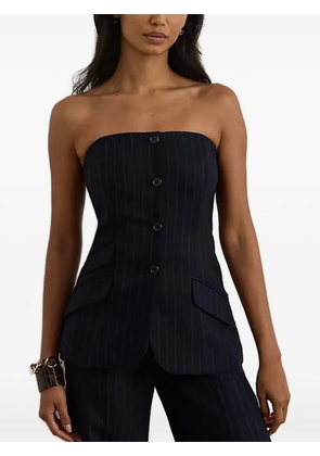 Lauren Ralph Lauren pinstripe buttoned blouse - Blue