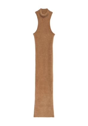 A Paper Kid roll-neck sleeveless dress - Brown