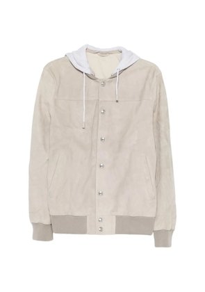 Eleventy hooded suede jacket - Neutrals