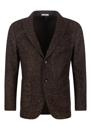 BRERAS MILANO herringbone single-breasted blazer - Brown