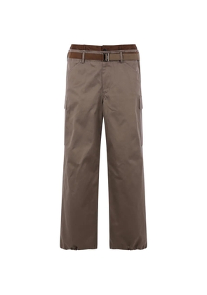 sacai gabardine cargo trousers - Brown