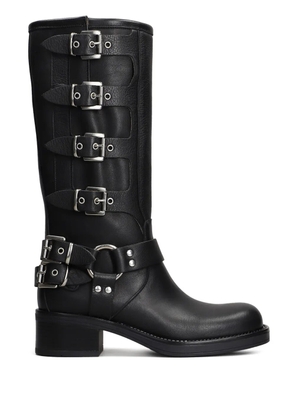 Gisel Moire 50mm Windsor boots - Black