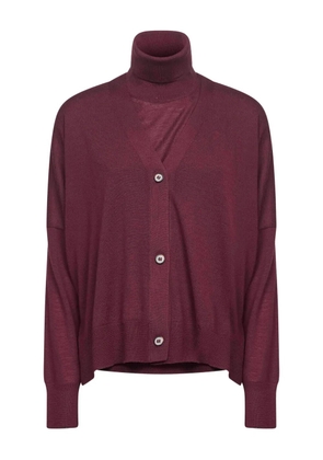 Blanca Vita button v-neck dress - Red