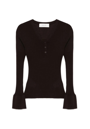 IVORY PARIS button-up flared-cuffs top - Brown