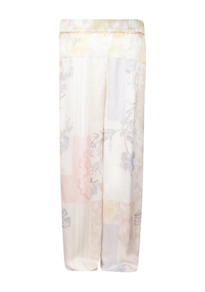 Forte Forte patchwork floral-pattern trousers - Neutrals