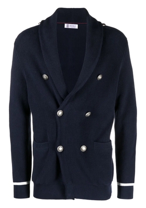 Brunello Cucinelli double-breasted cotton cardigan - Blue