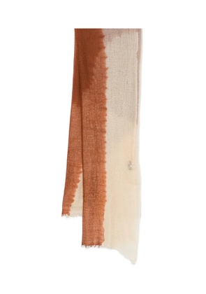 Suzusan dip-dye fringed scarf - Neutrals