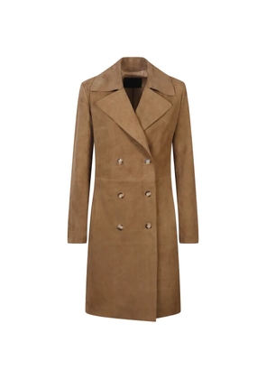 DONDUP double-breasted suede coat - Neutrals