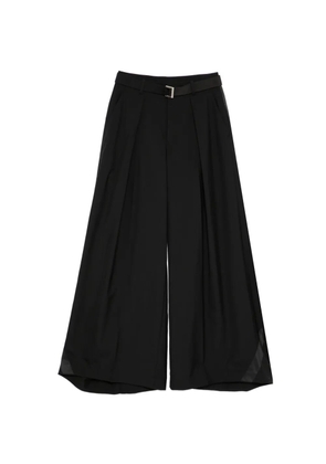 sacai belt pleated trousers - Black