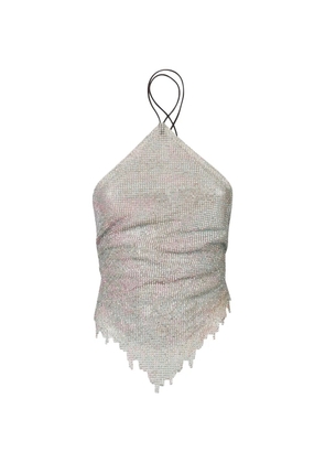 POSTER GIRL halter-neck embellished top - Silver