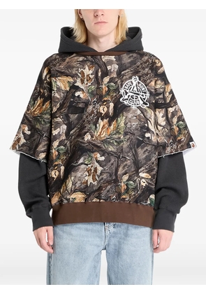 A BATHING APE® Tree Edge Camo layered hoodie - Brown