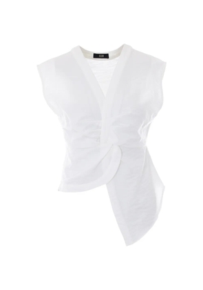 Eleh asymmetric draped top - White