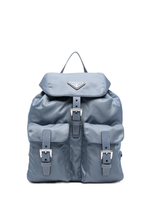 Prada logo-plaque backpack - Blue