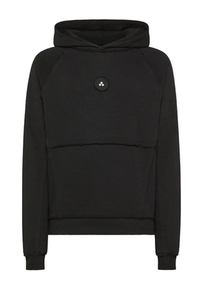 Peuterey logo-patch cotton hoodie - Black