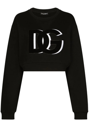 Dolce & Gabbana DG-logo cropped sweatshirt - Black