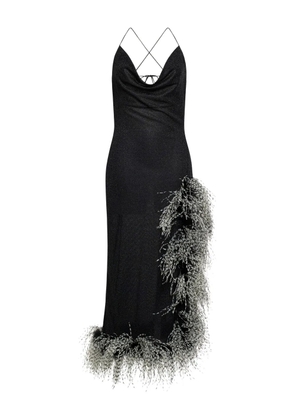 Oséree Lumière Plumage asymmetric dress - Black