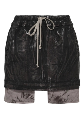 Rick Owens DRKSHDW drawstring megacrust denim skirt - Black