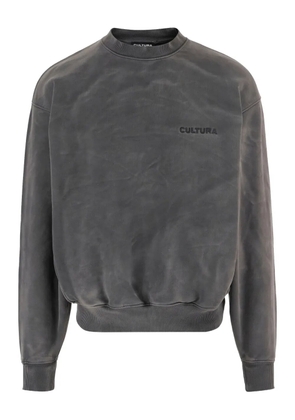 CULTURA embroidered logo washed sweatshirt - Grey