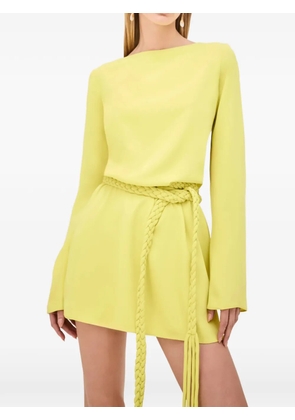 Alexis Angelie braided open-back mini dress - Yellow