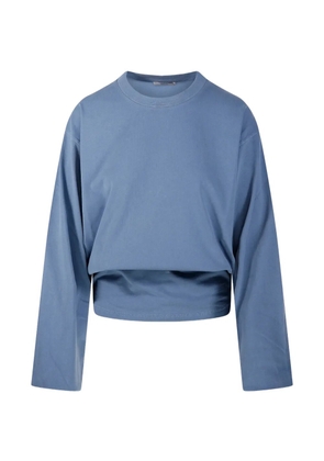 Haikure long-sleeved cropped top - Blue