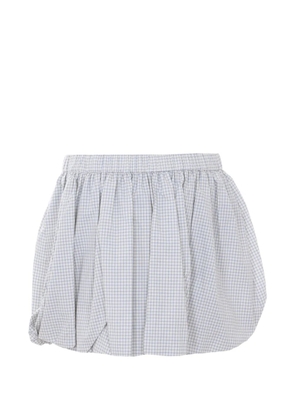 Eleh elasticated-waistband checked mini skirt - White
