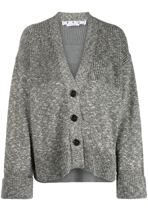 Off-White Diag-stripe mélange-effect cardigan - Grey