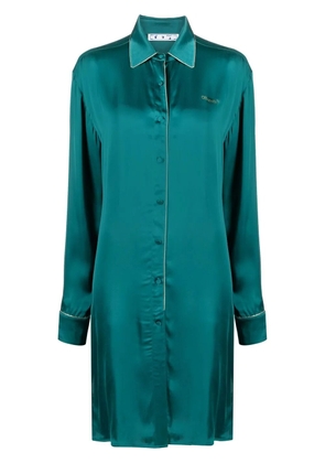 Off-White logo-print long pyjama shirt - Green