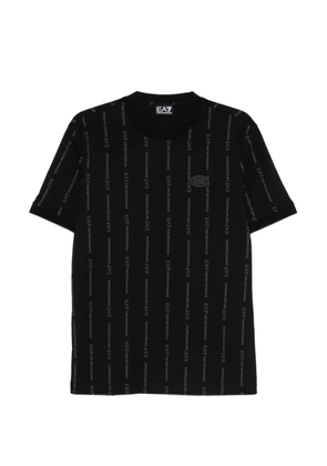 Ea7 Emporio Armani logo-pattern T-shirt - Black