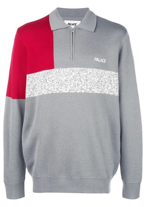 Palace colour-block zipped jumper - Grey