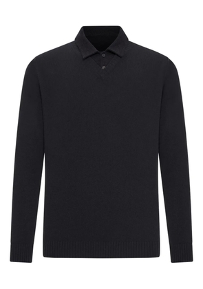 Roberto Collina buttoned cotton-piquet polo shirt - Black