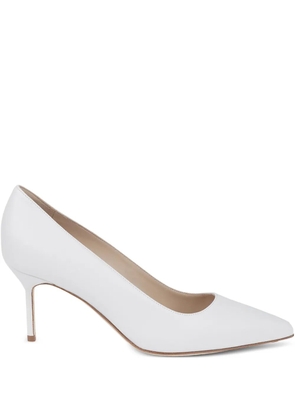 Manolo Blahnik 90mm leather pumps - White