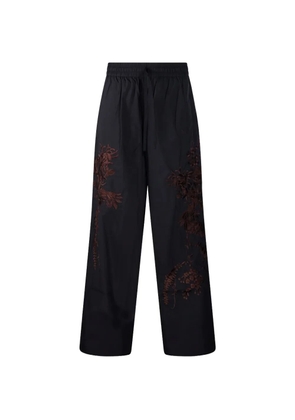 P.A.R.O.S.H. floral-embroidery trousers - Black