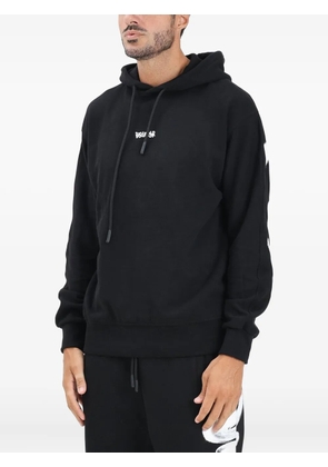 DISCLAIMER hooded graphic-print sweater - Black