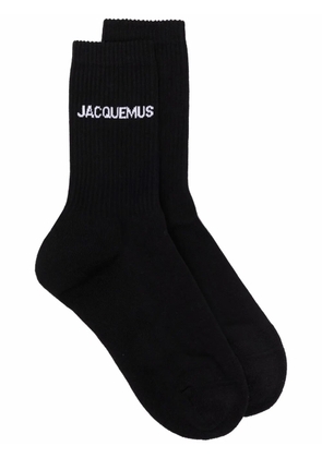 Jacquemus logo-print ribbed socks - Black