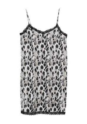 R13 lace-trim leopard-print mini dress - Neutrals