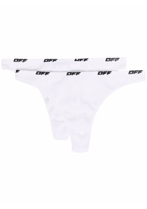 Off-White logo-tape detail thongs (set of two)