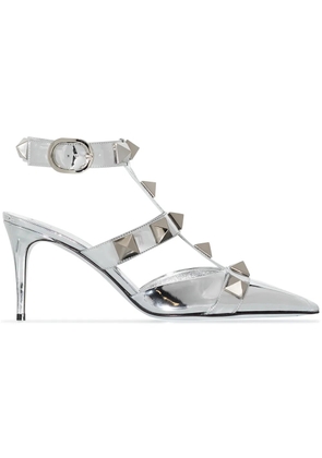 Valentino Garavani Roman Stud 80mm leather pumps - Silver
