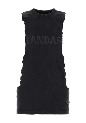 Balenciaga ripped cotton tank top - Black